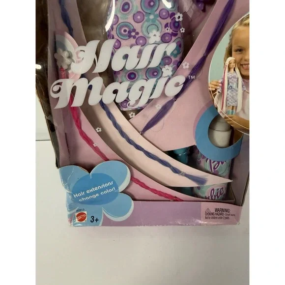 2002 Hair Magic Barbie Doll BOX DAMAGED Hair Extensions Color Changing Vintage‎ - Picture 3 of 8